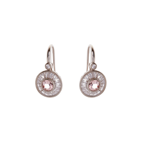 Mia Silver & Pink Cz Earrings