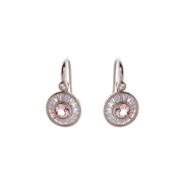 Mia Silver & Pink Cz Earrings