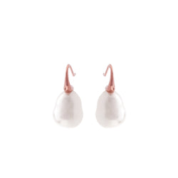 Darcy Baroque Pearl Earrings on Rose Gold Hook