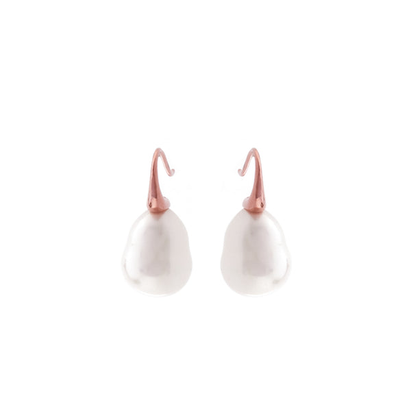 Darcy Baroque Pearl Earrings on Rose Gold Hook