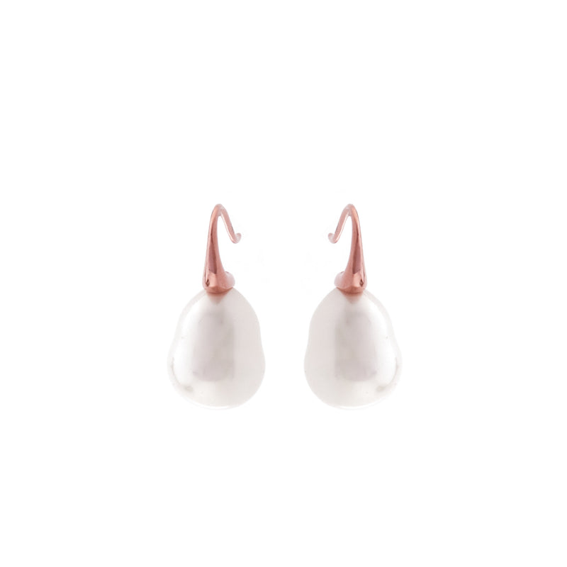 Darcy Baroque Pearl Earrings on Rose Gold Hook