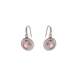 Holly Pink & Rhodium Earrings