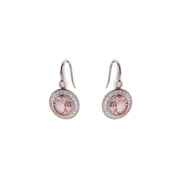 Holly Pink & Rhodium Earrings