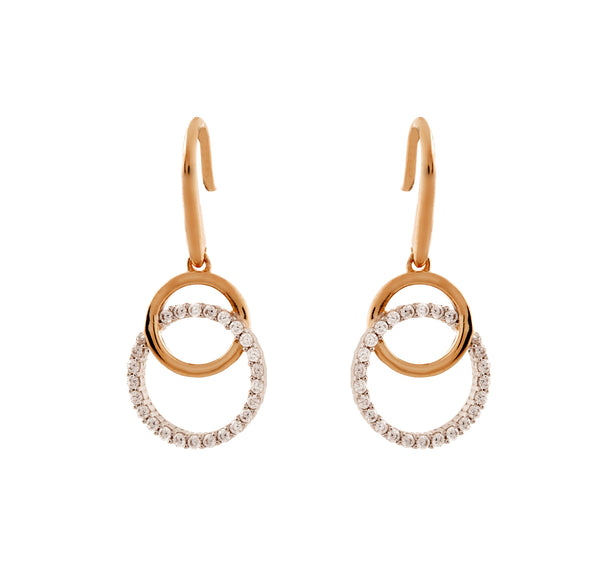 Ella Rose Gold Double Circle Earrings