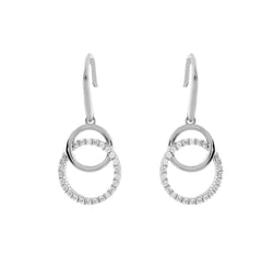 Ella Rhodium Double Circle Earrings