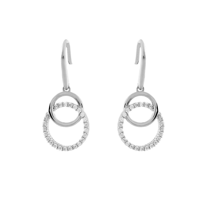 Ella Rhodium Double Circle Earrings