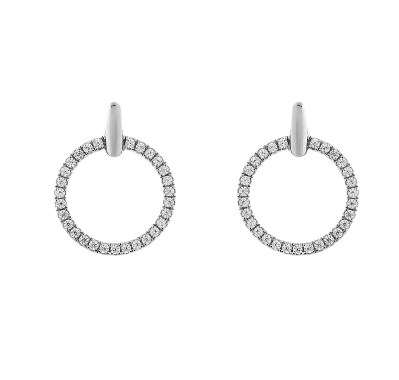 Elenore Rhodium Open Round Studs