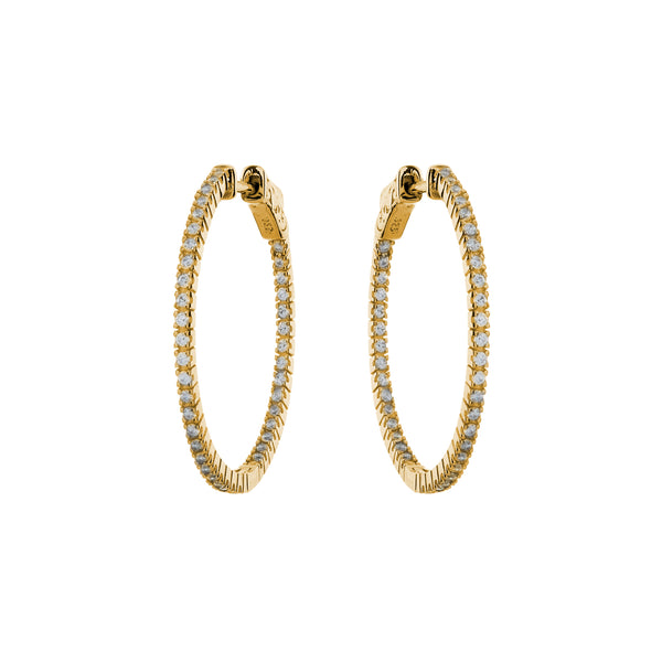 Caroline Fine Gold Cubic Zirconia Hoops