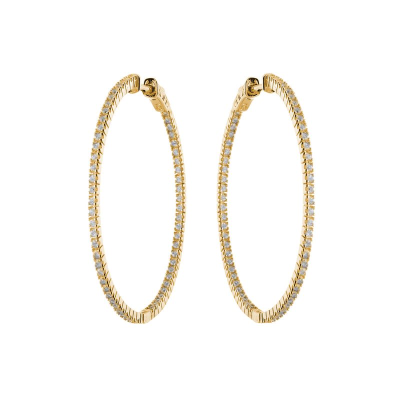 Caroline Fine Gold Cubic Zirconia Hoops