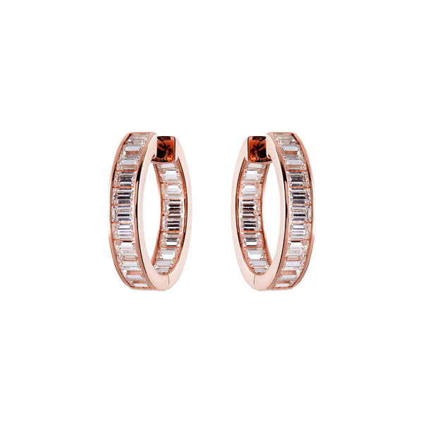 Coco Rose Gold Baguette Hoops