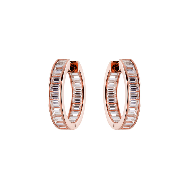 Coco Rose Gold Baguette Hoops