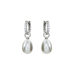 Bindi Baroque Pearl Silver Hoop Earrings