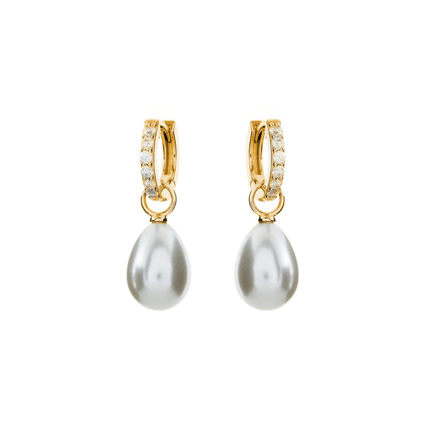 Bindi Baroque Pearl Gold Hoop Earrings