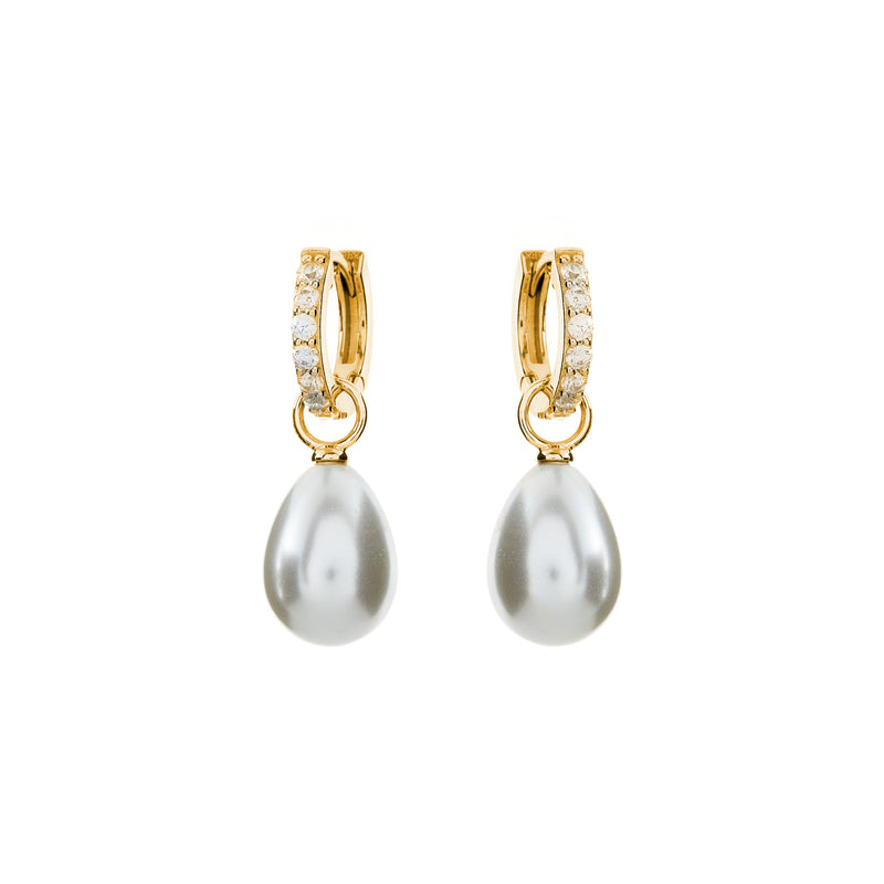 Bindi Baroque Pearl Gold Hoop Earrings