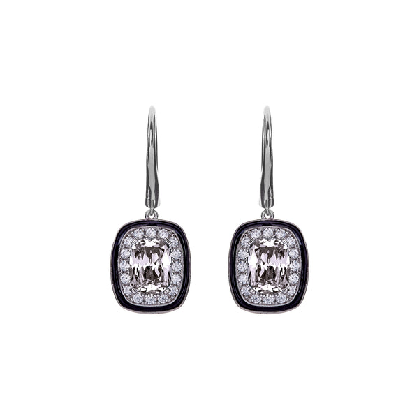 Sienna Black and Clear Cubic Zirconia Earrings