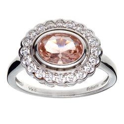 Elizabeth Oval Pink Cubic Zirconia Ring