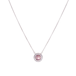 Holly Pink & Rhodium Necklace