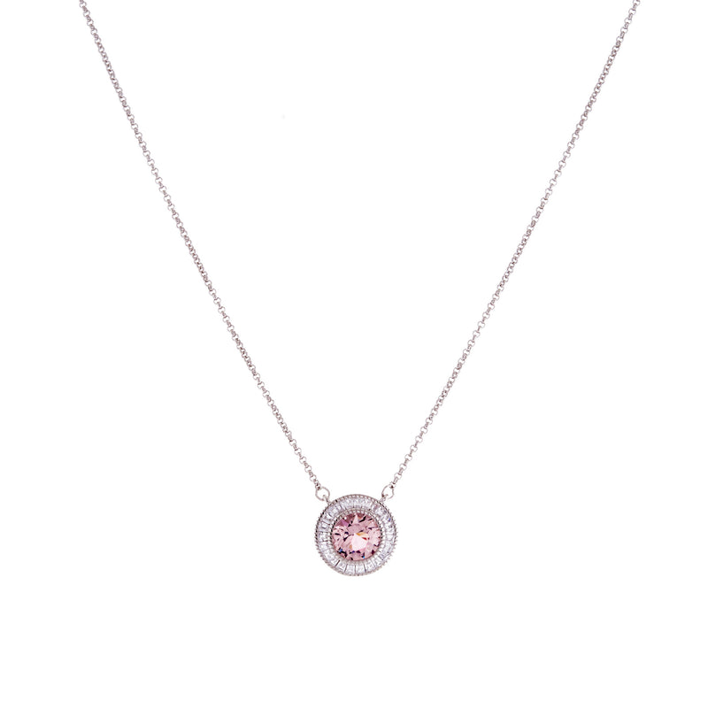 Holly Pink & Rhodium Necklace