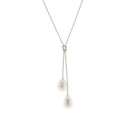 Darcy Double Baroque Pearl on Silver Chain