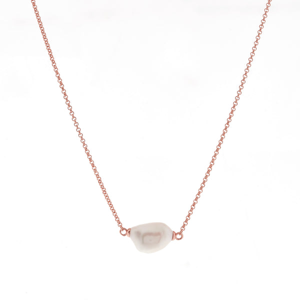 Khloe Keshi Pearl on Rose Gold Chain