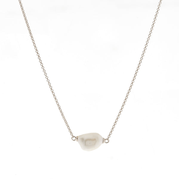 Khloe Keshi Pearl on Silver Chain