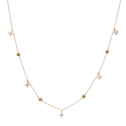Trilliant Bezel Gold Necklace
