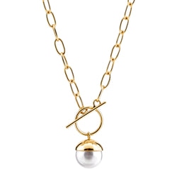 Gemma Gold Pearl Necklace