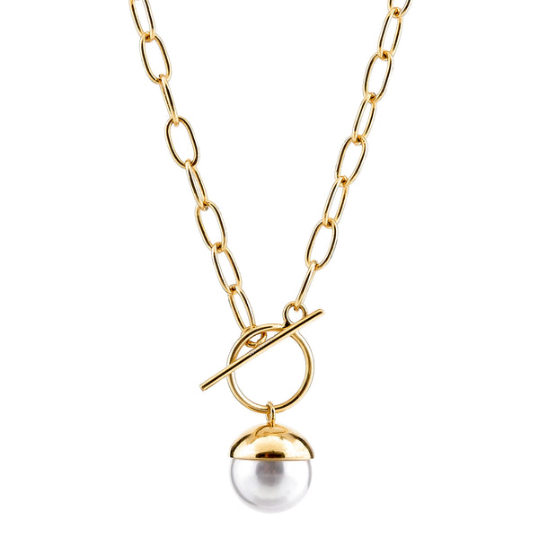 Gemma Gold Pearl Necklace