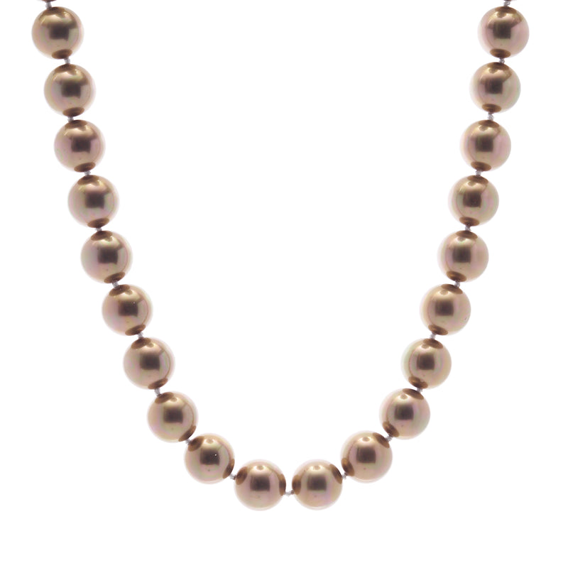 Classic Round Coffee Pearl Short Necklace