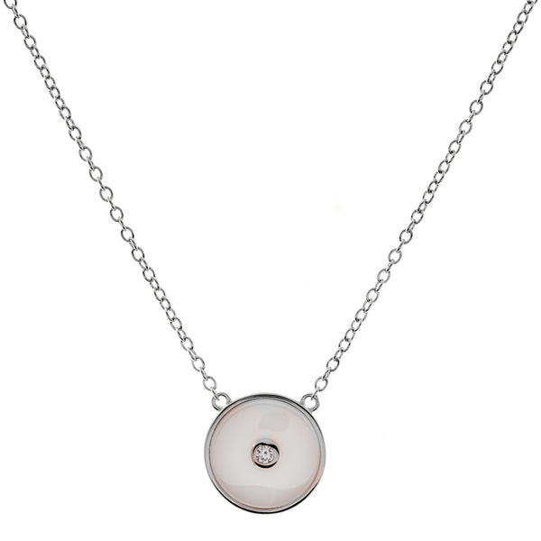 Olivia Rhodium & White Necklace