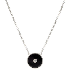 Olivia Rhodium & Black Necklace