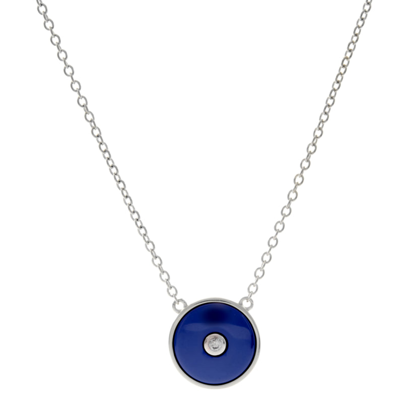 Olivia Rhodium & Blue Necklace