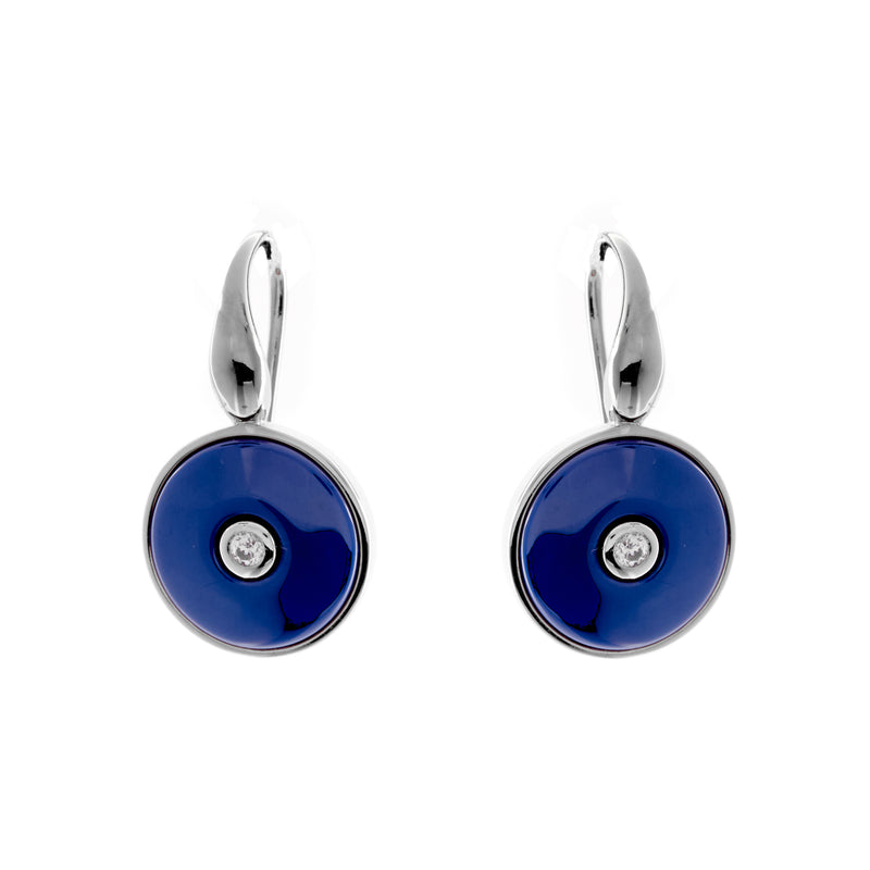Olivia Rhodium & Blue Earrings
