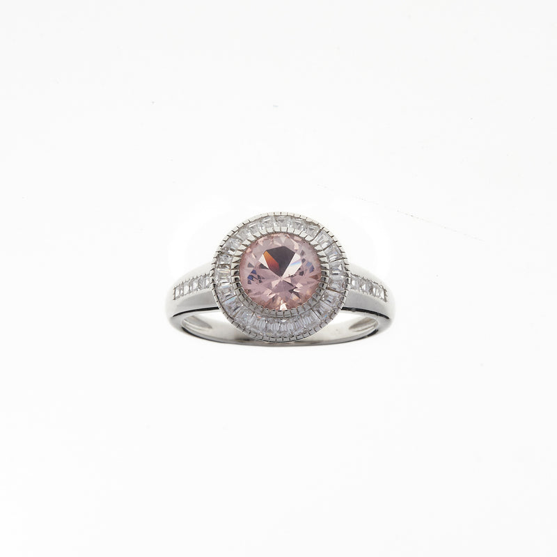 Holly Pink & Rhodium Ring