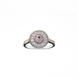 Mia Silver & Pink CZ Ring