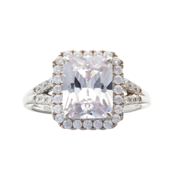 Estelle Rectangle Rhodium Dress Ring