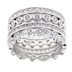 Madonna 4-Stack Silver Ring