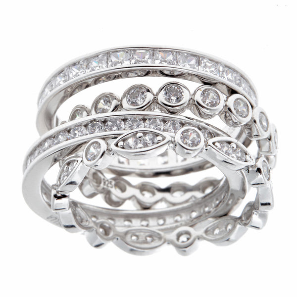 Madonna 4-Stack Silver Ring