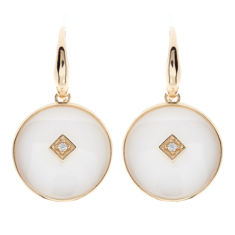 Poppy Gold & White Earrings