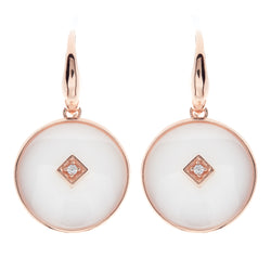 Poppy Rose Gold & White Earrings