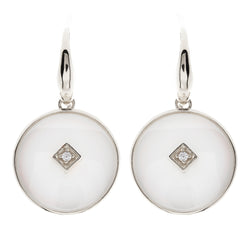Poppy Silver & White Earrings