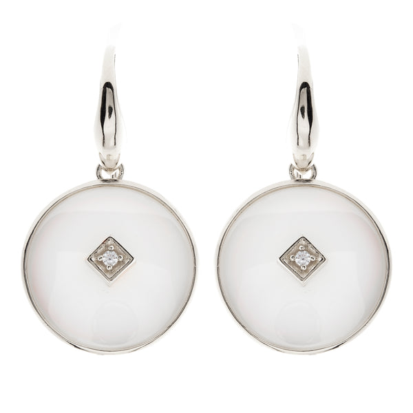 Poppy Silver & White Earrings