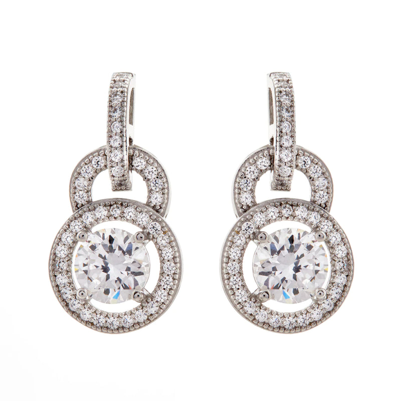 Silver Micro Pavé Cubic Zirconia Earrings