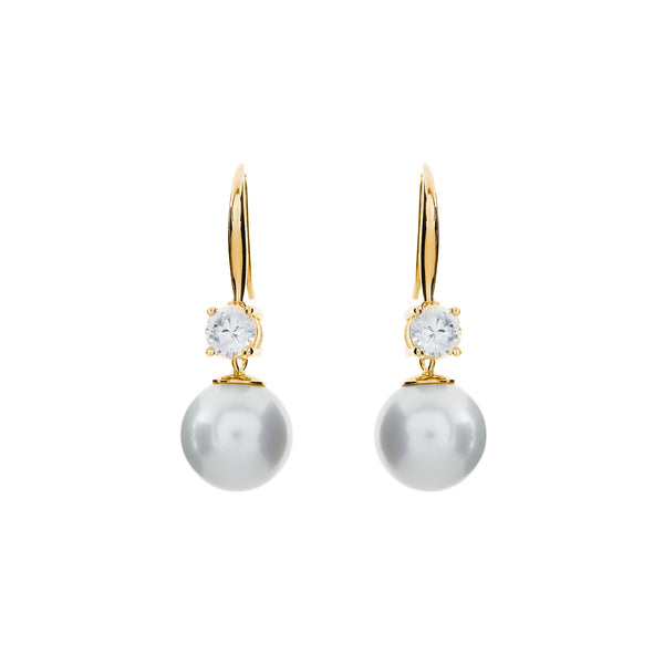 Fleur Gold Pearl Earrings