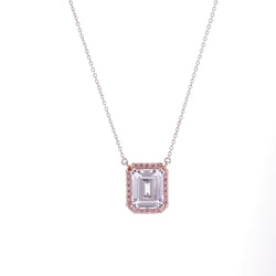 Araminta Pink Cubic Zirconia Two-Tone Necklace