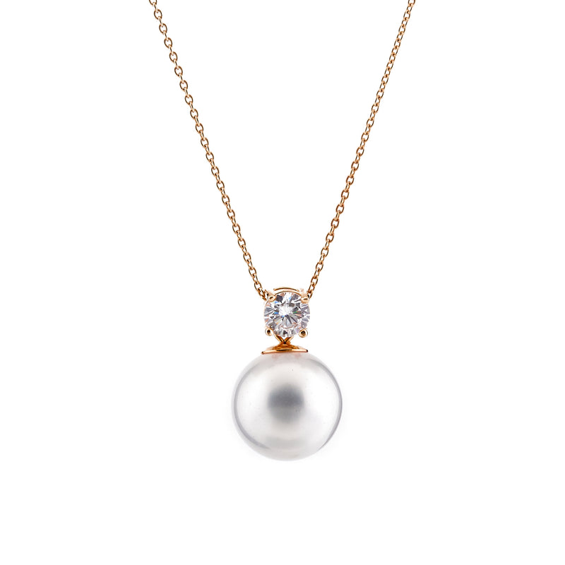 Fleur Rose Gold Pearl Necklace