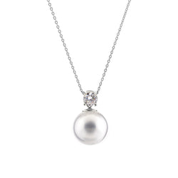Fleur Silver Pearl Necklace
