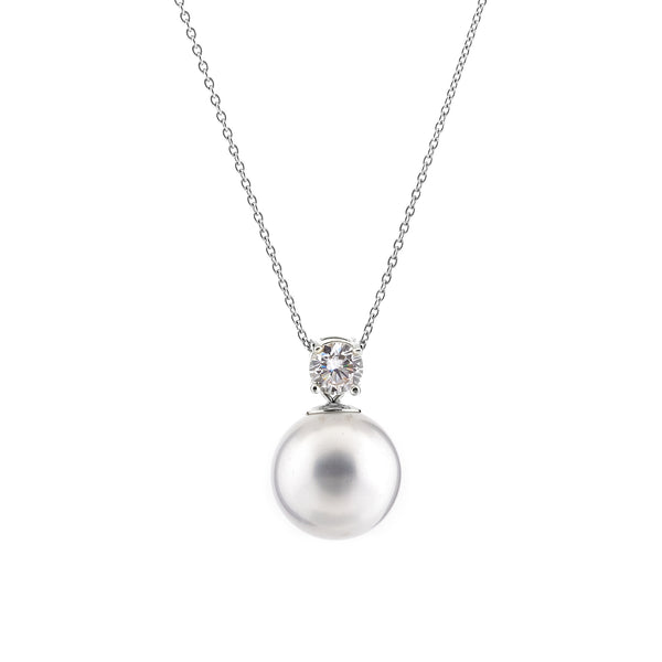 Fleur Silver Pearl Necklace