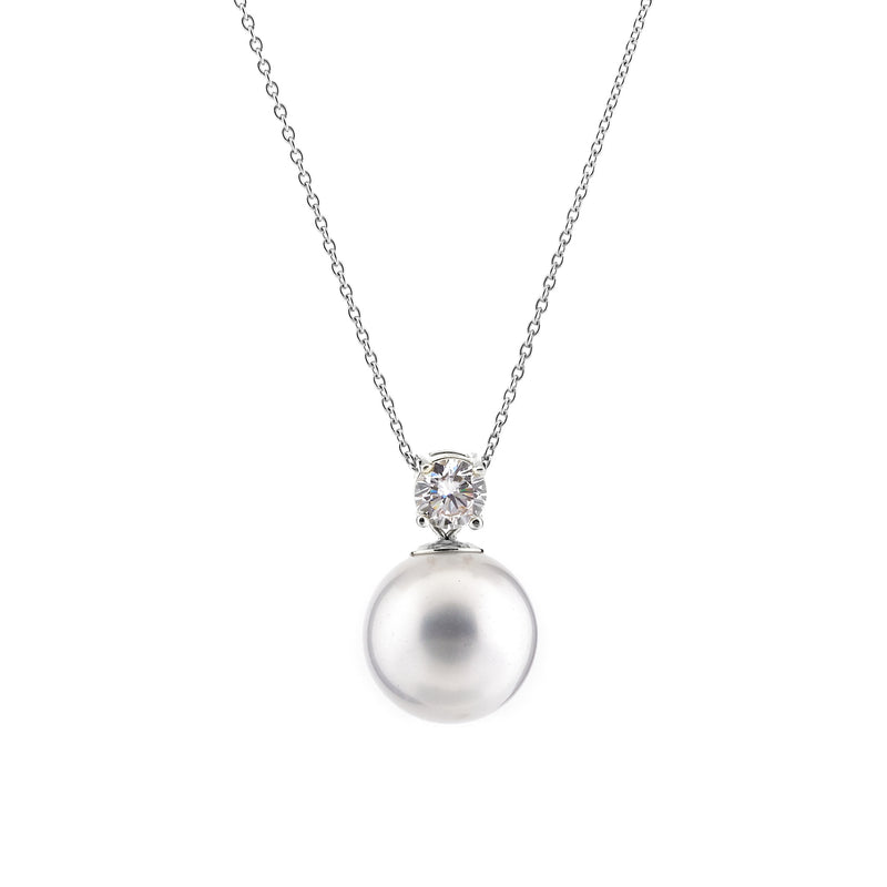 Fleur Silver Pearl Necklace