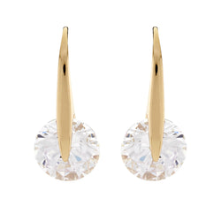 Verity Gold Cz Hook Earrings